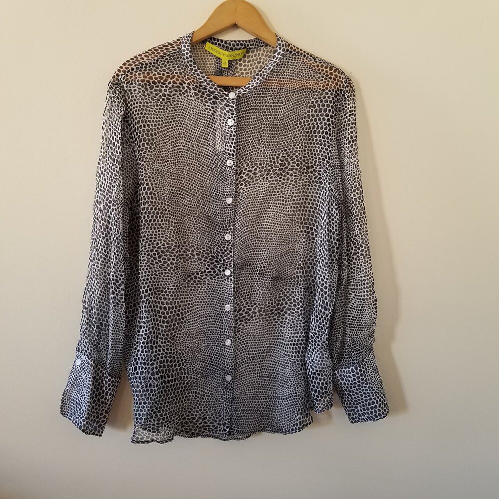 NWT Meredith Banzhoff New York 100% Silk Animal Print Oversized Liz Tunic